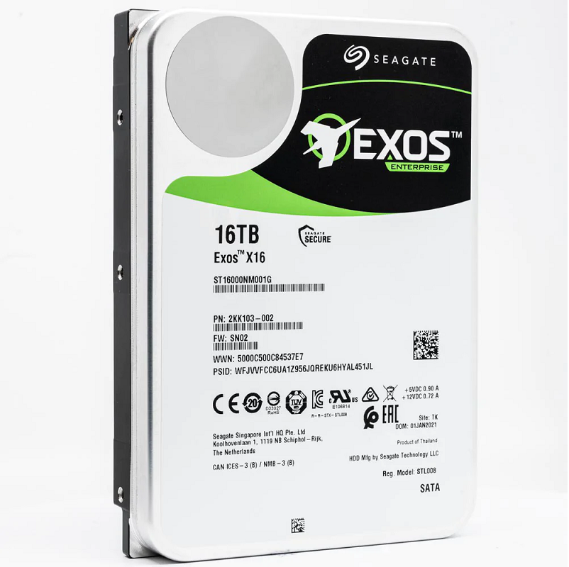 Ổ cứng HDD Seagate Exos X16 16TB 512e/4Kn SATA (ST16000NM001G)