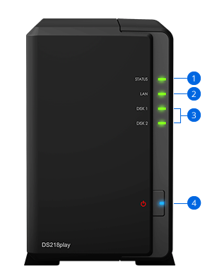NAS Synology DS218play 2 bays 1