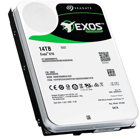 Ổ cứng SEAGATE EXOS X16 14TB 512E/4KN SATA 6GBPS 7200RPM 3.5IN (ST14000NM001G)