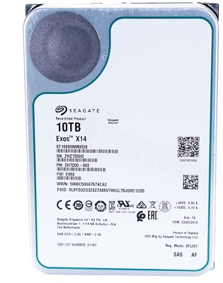 Ổ cứng Seagate EXOS X14 10TB 512e/4Kn SAS 12Gbps 7200RPM 3.5in (ST10000NM0528)