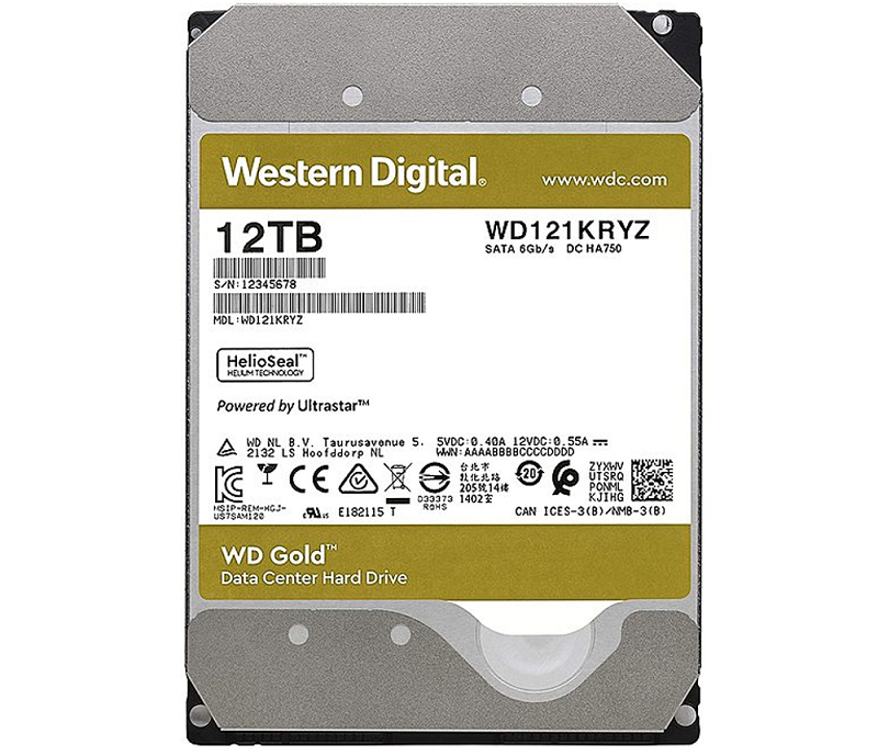 Ổ cứng HDD WESTERN WD GOLD 12TB (WD121KRYZ) Chính Hãng